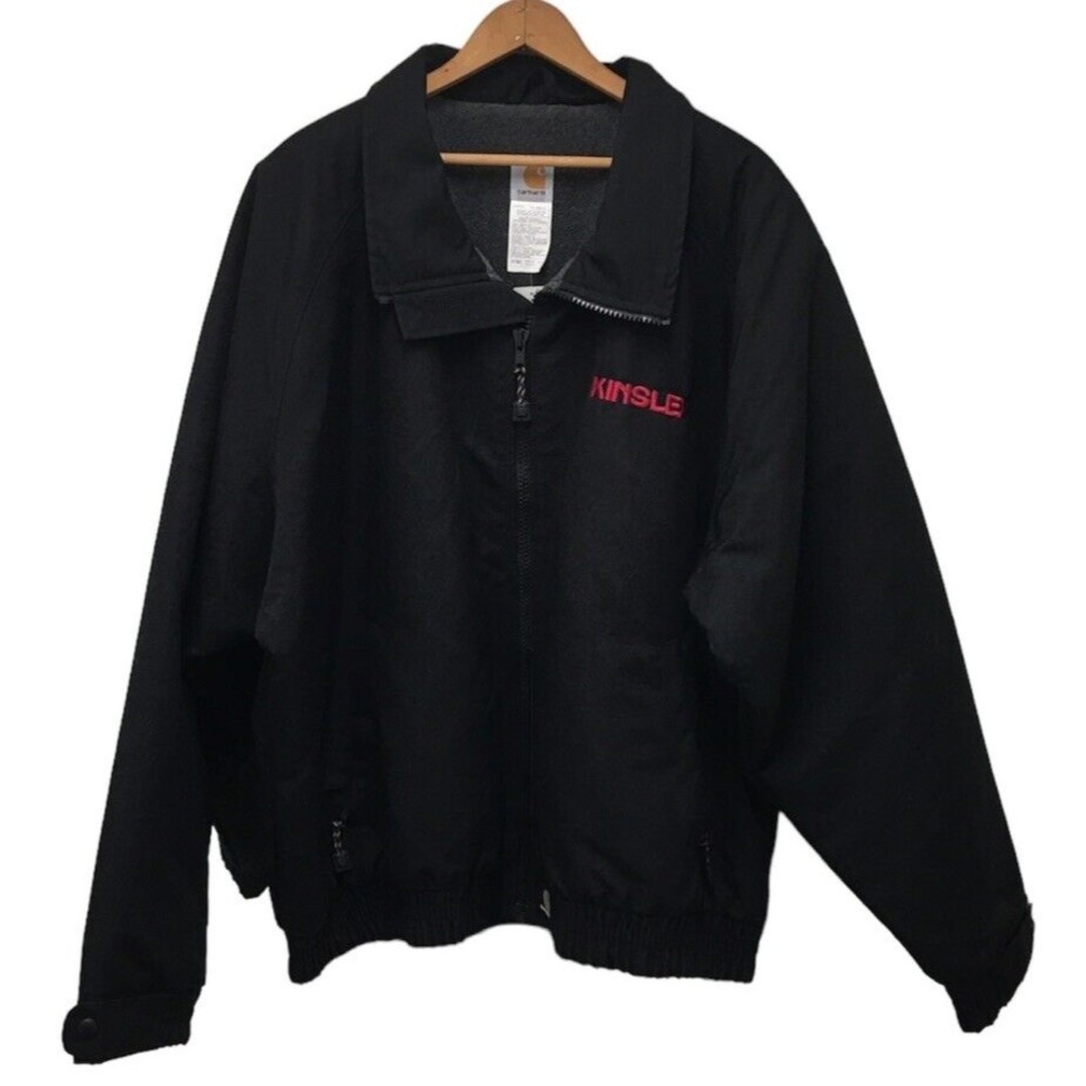 Carhartt Zip Up Work Wear Black Jacket Men's Size 2xl Rn14806 Knisley Vguc